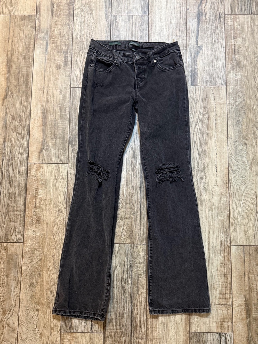 wild fable Black Flare Jeans with Knee Rips